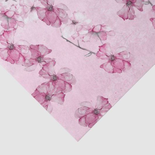 Waterverf Cherry Blosbezems Decoupage Tissue Paper Tissuepapier (Detail)