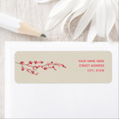 Waterverf Cherry Blossom Adreslabel Etiket (Insitu)