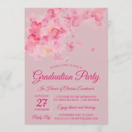 Waterverf Cherry Blossom Afstudeerfeest Kaart