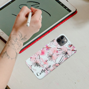 Waterverf Cherry Blossom Artistic Illustration iPhone 11Pro Max Hoesje