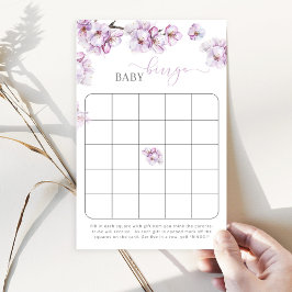 Waterverf cherry blossom baby shower bingo game