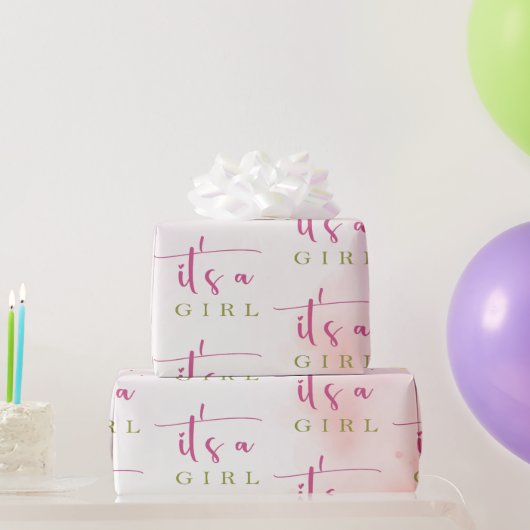 Waterverf Cherry Blossom Baby shower Cadeaupapier (Feestgeschenken)