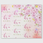 Waterverf Cherry Blossom Baby shower Cadeaupapier (Vlak)