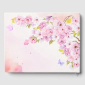 Waterverf Cherry Blossom Baby shower Gastenboek (Achterkant)