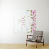 Waterverf Cherry Blossom Baby shower Wandkleed (In Situ (horizontaal))