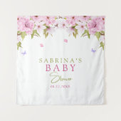 Waterverf Cherry Blossom Baby shower Wandkleed (Voorkant)