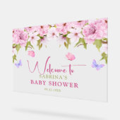 Waterverf Cherry Blossom Baby shower Welkom Acryl Bord (Hoek)