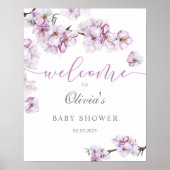 Waterverf cherry blossom baby shower welkomstteken poster (Voorkant)