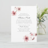 Waterverf Cherry Blossom Baptisme Uitnodiging (Staand voorkant)