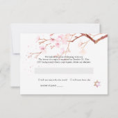 Waterverf Cherry Blossom Bat Mitzvah ✡ RSVP Kaartje (Achterkant)