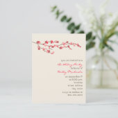 Waterverf Cherry Blossom Birthday Party Invite Kaart (Staand voorkant)