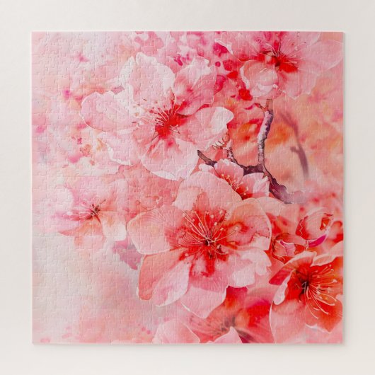 Waterverf Cherry Blossom Bliss Legpuzzel (Verticaal)