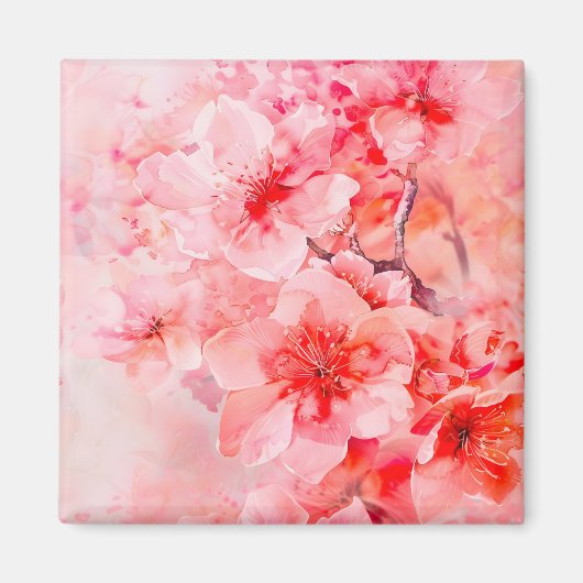 Waterverf Cherry Blossom Bliss Magneet (Voorkant)