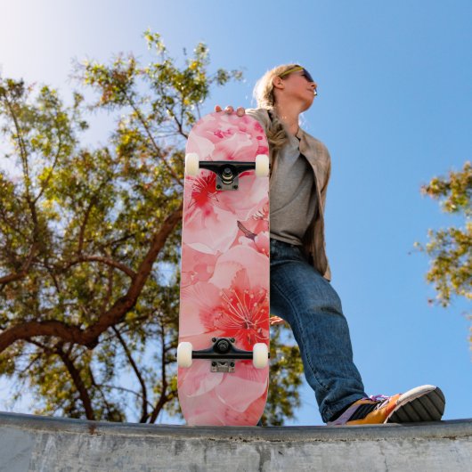 Waterverf Cherry Blossom Bliss Persoonlijk Skateboard (Buiten 1)