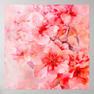 Waterverf Cherry Blossom Bliss Poster