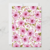 Waterverf Cherry Blossom Branch Verjaardagsfeest Kaart (Achterkant)