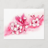 Waterverf Cherry Blossom Briefkaart (Voorkant)