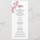 Waterverf Cherry Blossom Bruiloft Programmakaart (Voorkant)