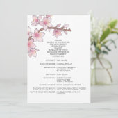 Waterverf Cherry Blossom Bruiloft Programmakaart (Staand voorkant)