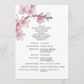 Waterverf Cherry Blossom Bruiloft Programmakaart (Voorkant)