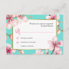 Waterverf Cherry Blossom Bruiloft RSVP