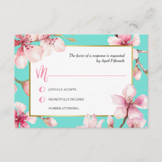 Waterverf Cherry Blossom Bruiloft RSVP
