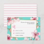 Waterverf Cherry Blossom Bruiloft RSVP (Voorkant / Achterkant)