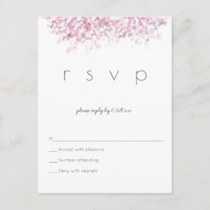 Waterverf cherry blossom bruiloft rsvp briefkaarte uitnodiging briefkaart