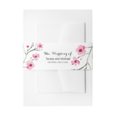 Waterverf, Cherry Blossom Bruiloft Uitnodigingen Wikkel (Voorkant Voorbeeld)