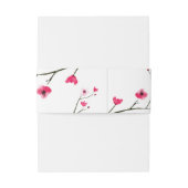 Waterverf, Cherry Blossom Bruiloft Uitnodigingen Wikkel (Achterkant Voorbeeld)