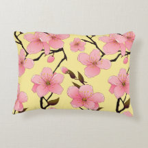 Waterverf Cherry Blossom Brushed Accent Pillow