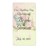 Waterverf Cherry Blossom Butterflies Etiket (Voorkant)