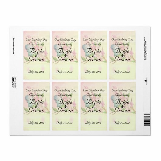 Waterverf Cherry Blossom Butterflies Etiket (Full Sheet)