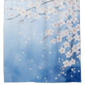 Waterverf Cherry Blossom Cascade Japanse stijl Douchegordijn (Voorkant)