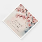 Waterverf Cherry Blossom Chic Wedding Jubileum Servet (Hoek)