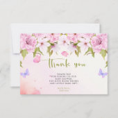 Waterverf Cherry Blossom Dank u Baby shower Bedankkaart (Voorkant)