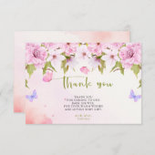Waterverf Cherry Blossom Dank u Baby shower Bedankkaart (Voorkant / Achterkant)