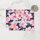 Waterverf Cherry Blossom Dankbaarheid Notitiekaartje (Voorkant / Achterkant in situ)