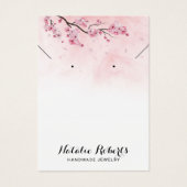 Waterverf Cherry Blossom Earring Ketting Display Visitekaartje (Voorkant)