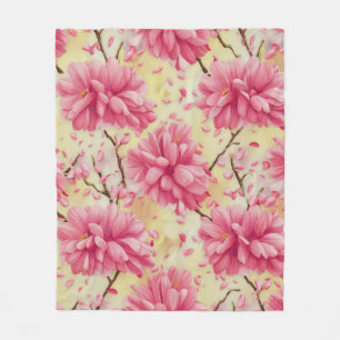 "Waterverf Cherry Blossom Floral Pattern"Beschrijf Fleece Deken