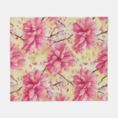 "Waterverf Cherry Blossom Floral Pattern"Beschrijf Fleece Deken (Voorkant (Horizontaal))