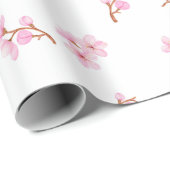 Waterverf Cherry Blossom Flowers Cadeaupapier (Rol Hoek)