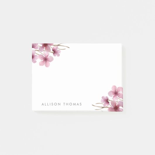 Waterverf Cherry Blossom - Gepersonaliseerd Post-it® Notes (Voorkant)