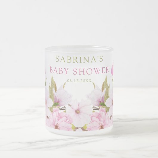 Waterverf Cherry Blossom Het is Meisje Baby shower Matglas Koffiemok (Center)
