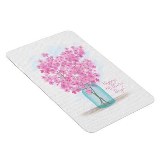 Waterverf Cherry Blossom in Moederdag Jar Magneet (Rechterzijde)