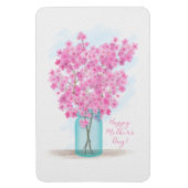 Waterverf Cherry Blossom in Moederdag Jar Magneet (Verticaal)