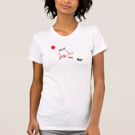 waterverf Cherry Blossom Japan Hope T-shirt (Voorkant)