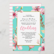 Waterverf Cherry Blossom lente bruiloft