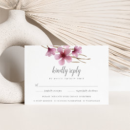 Waterverf Cherry Blossom Meal Choice RSVP Kaartje