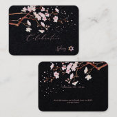 Waterverf Cherry Blossom Mitzvah ✡ Celebratie E Visitekaartje (Voorkant / Achterkant)
